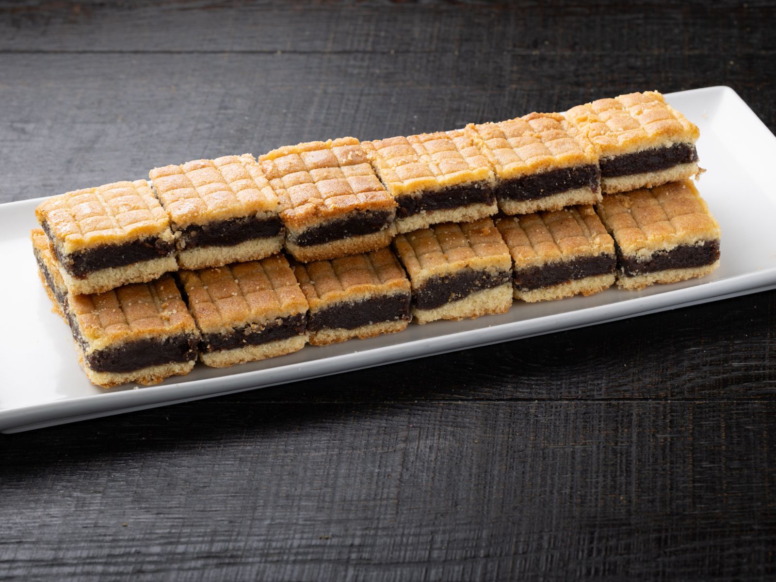 Squares of layered date ma'amoul mad